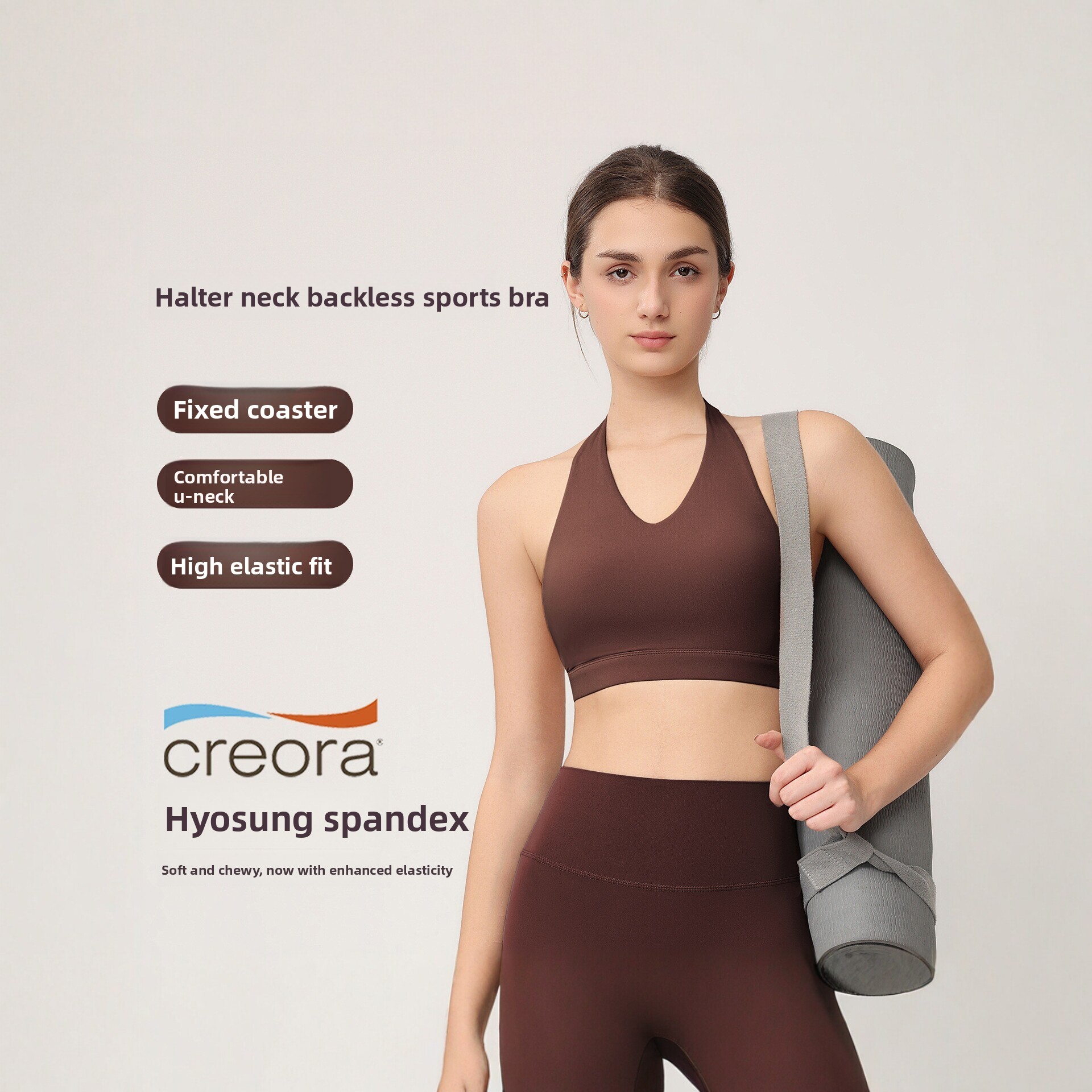 Women's Halter Sports Bra with - огляд і ціна Yoga Mat For Fitness