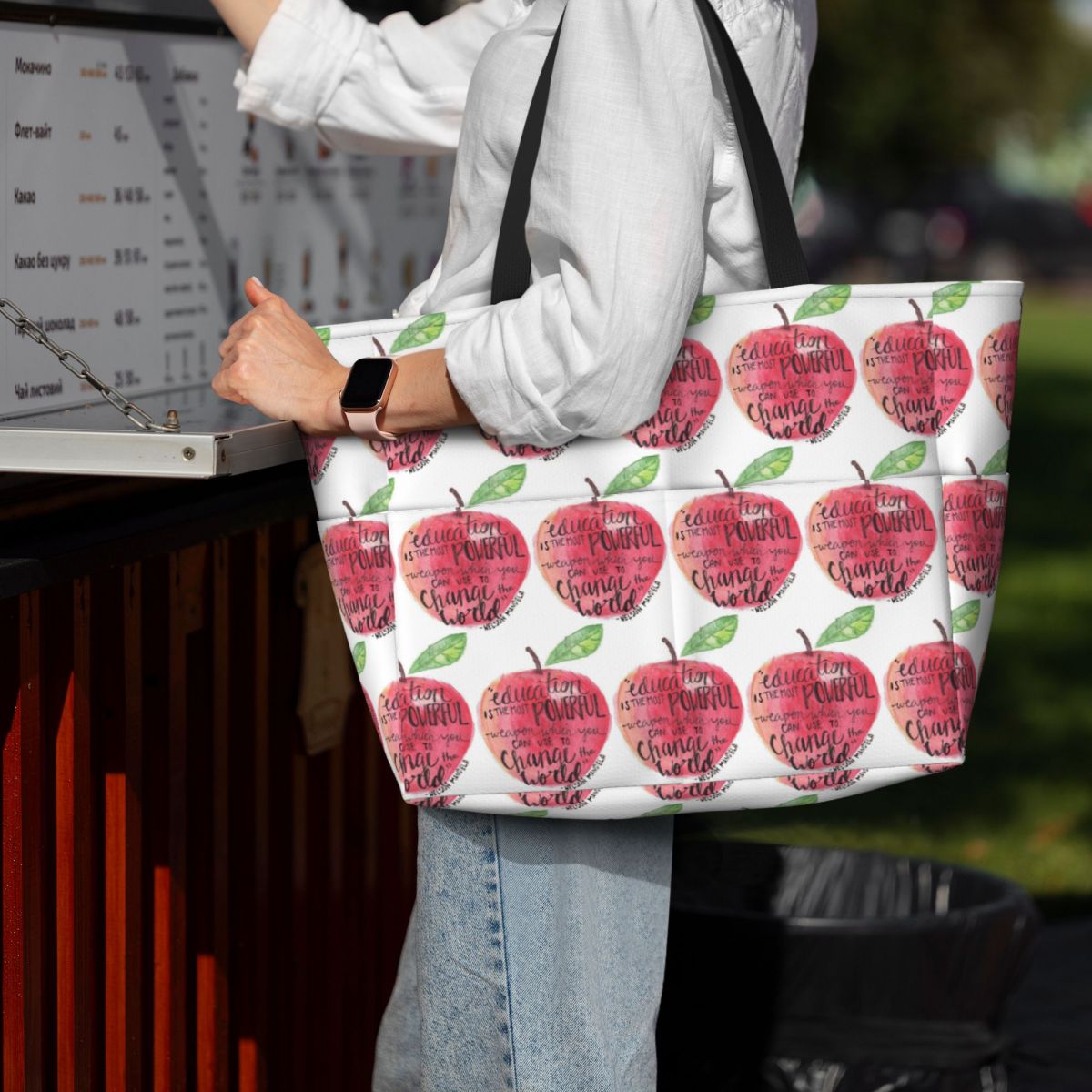 Teacher Quote Beach Tote Bag S - огляд і ціна Yoga Fitness Teacher