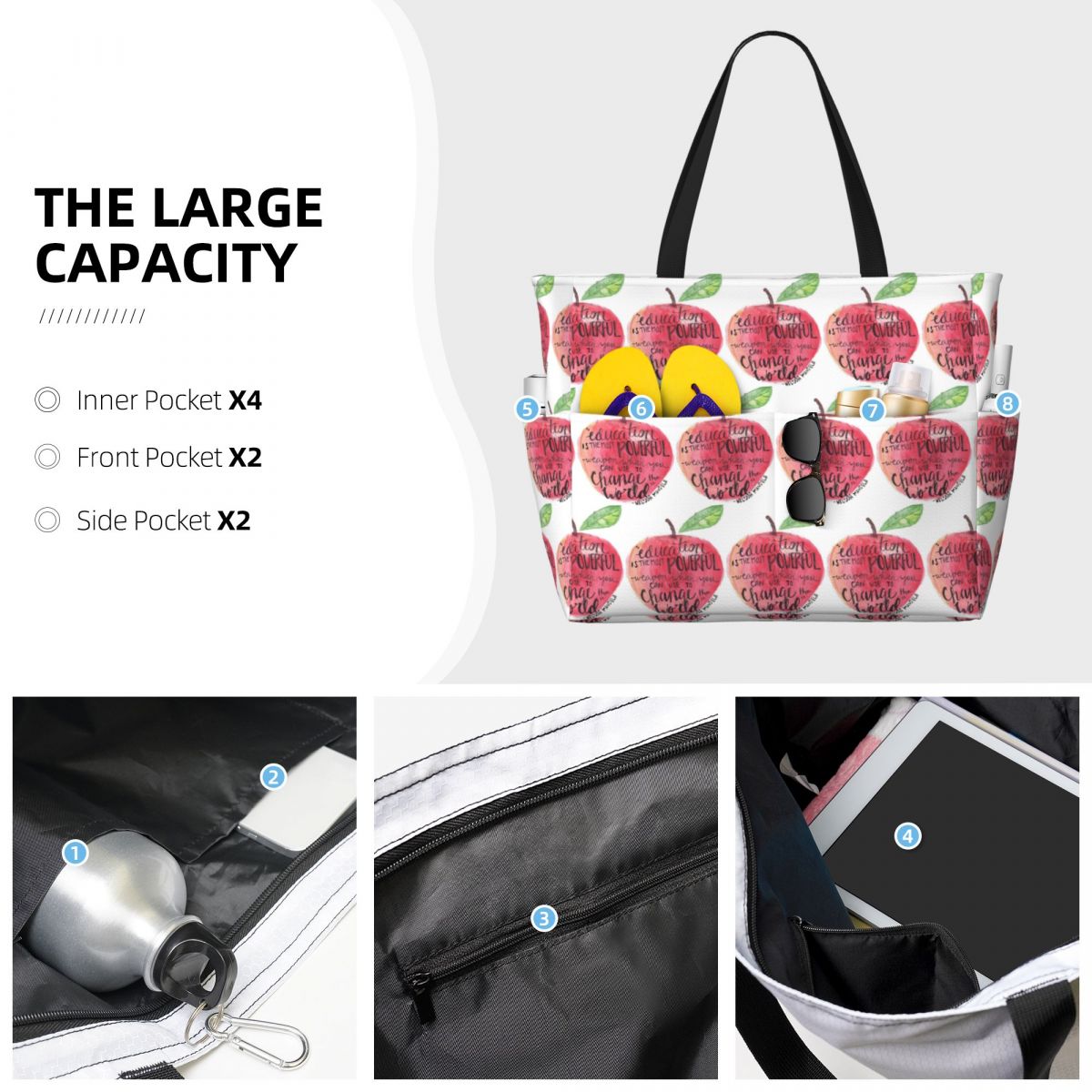 Teacher Quote Beach Tote Bag S - огляд і ціна Yoga Fitness Teacher