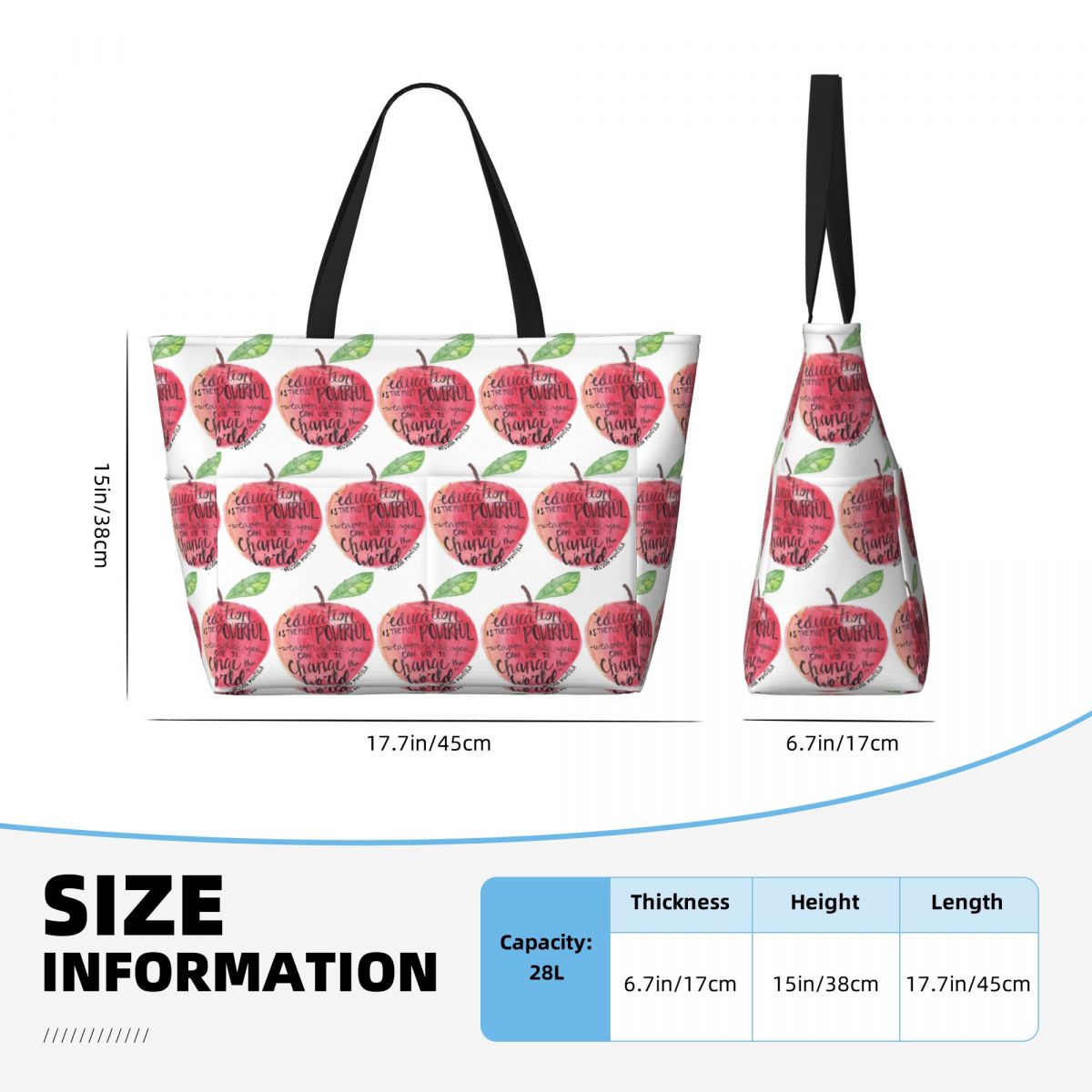 Teacher Quote Beach Tote Bag S - огляд і ціна Yoga Fitness Teacher
